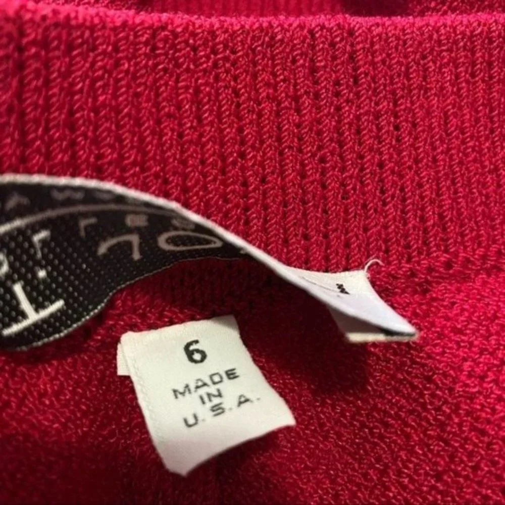 Vintage St. John Collection Santana Knit Red Pleated Pants Women’s Size 6 - Picture 9 of 9
